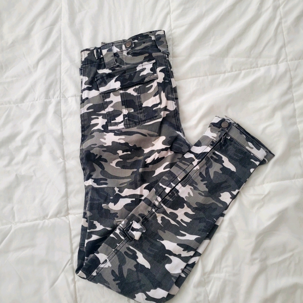 Tripp Skinny Jeans Black and White Camouflage